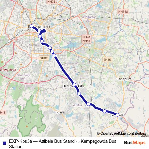 EXP-Kbs3a bus Line Map