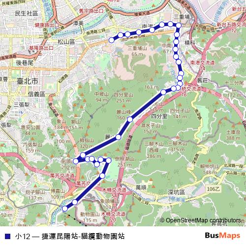 小12 bus Line Map