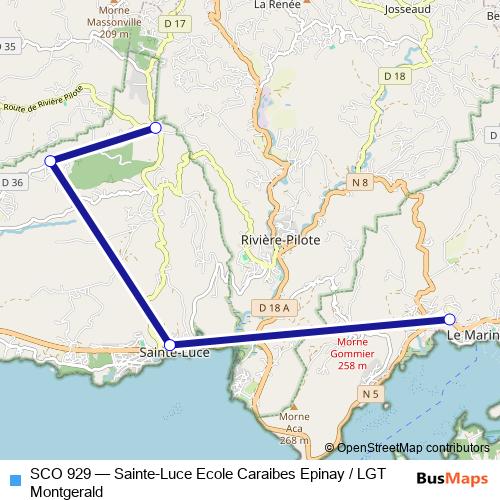 SCO 929 bus Line Map