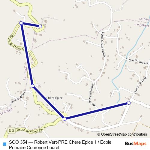 SCO 354 bus Line Map