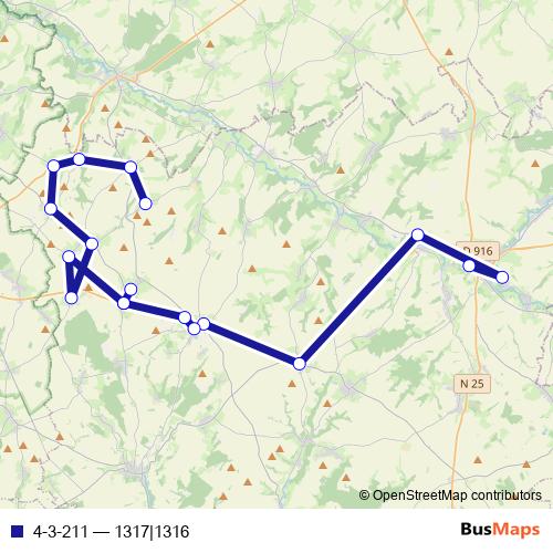 4-3-211 bus Line Map