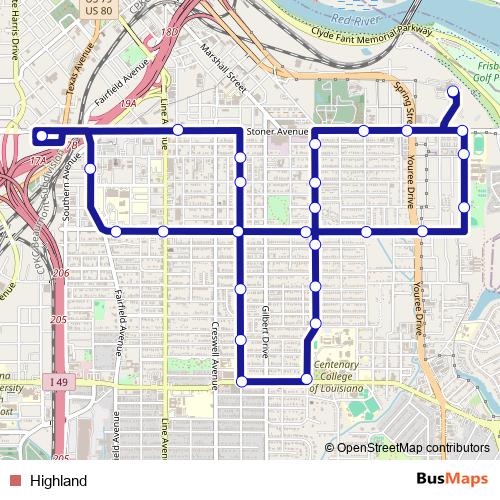 Highland bus Line Map