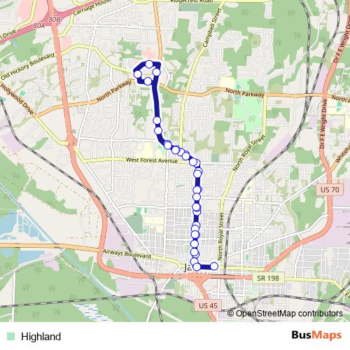 Highland bus Line Map
