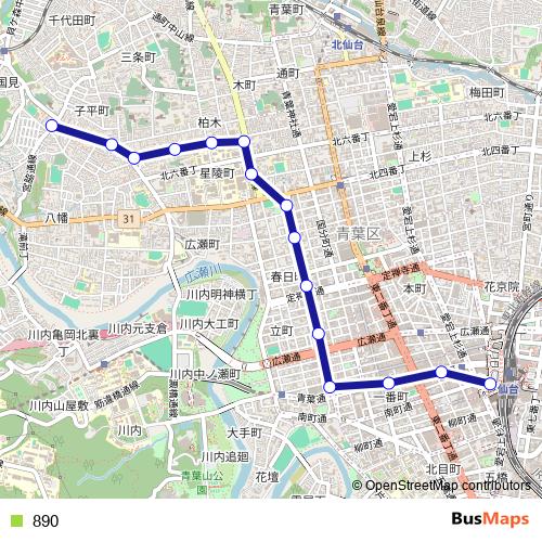 890 bus Line Map