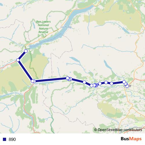 890 bus Line Map