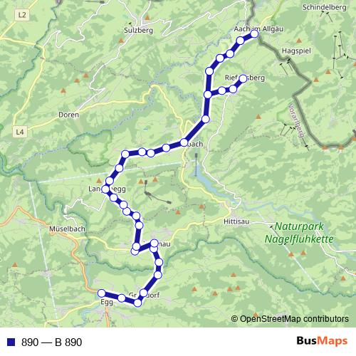 890 bus Line Map