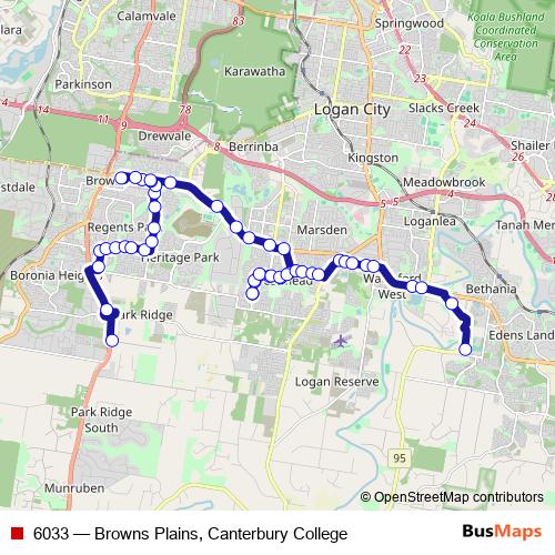 6033 bus Line Map