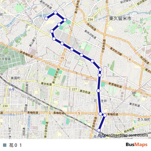 花０１ bus Line Map