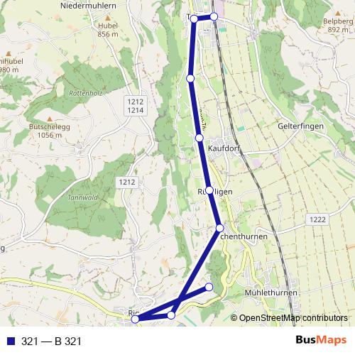 321 bus Line Map