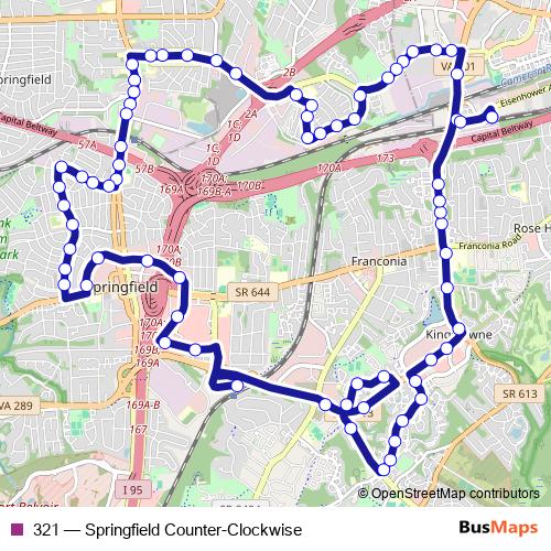 321 bus Line Map