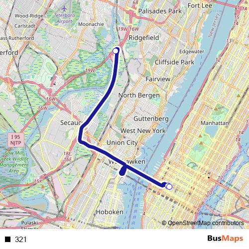 321 bus Line Map