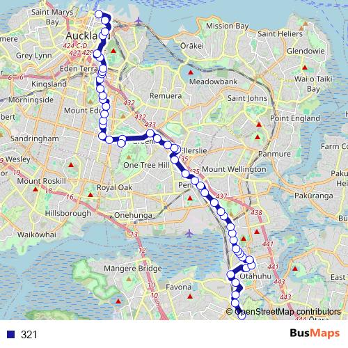 321 bus Line Map
