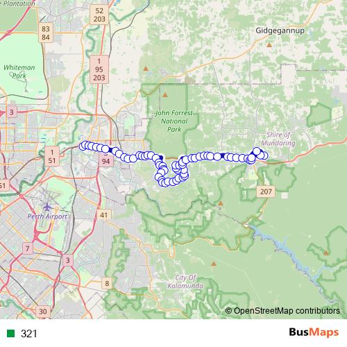 321 bus Line Map