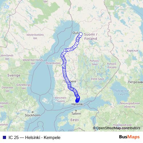 IC 25 rail Line Map