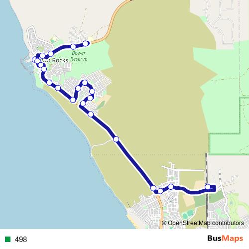 498 bus Line Map