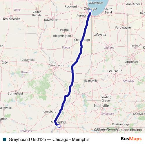 Greyhound Us0125 bus Line Map