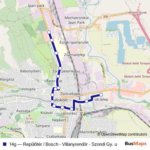 14g bus Line Map
