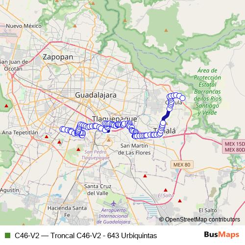 C46-V2 bus Line Map