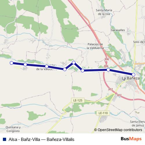 Alsa - Bañz-Villa bus Line Map