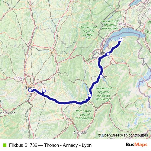 Flixbus S1736 bus Line Map