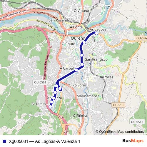 Xg605031 bus Line Map