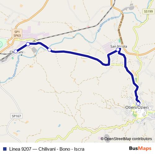 Linea 9207 bus Line Map