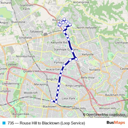 735 bus Line Map