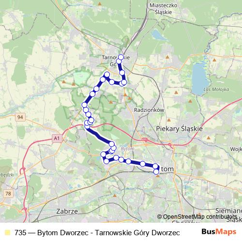 735 bus Line Map