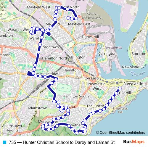 735 bus Line Map