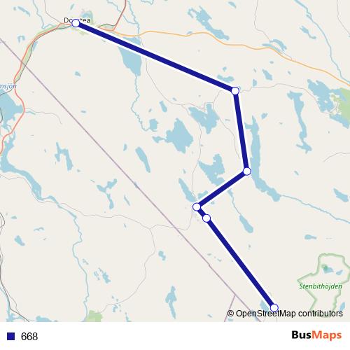 668 bus Line Map