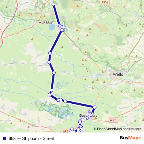 668 bus Line Map