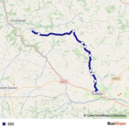 668 bus Line Map