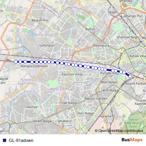 GL-91adown bus Line Map