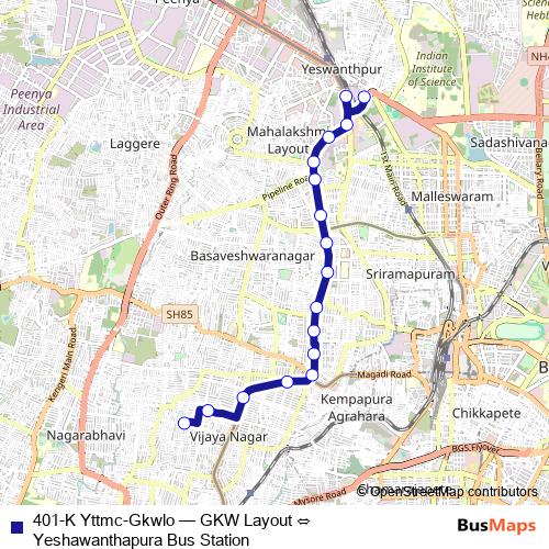 401-K Yttmc-Gkwlo bus Line Map