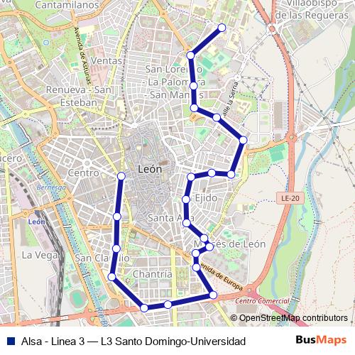 Alsa - Linea 3 bus Line Map