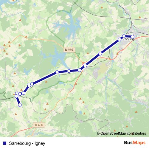 Sarrebourg - Igney bus Line Map