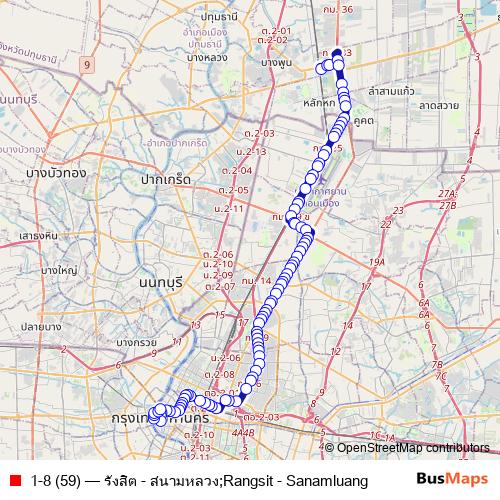 1-8 (59) bus Line Map