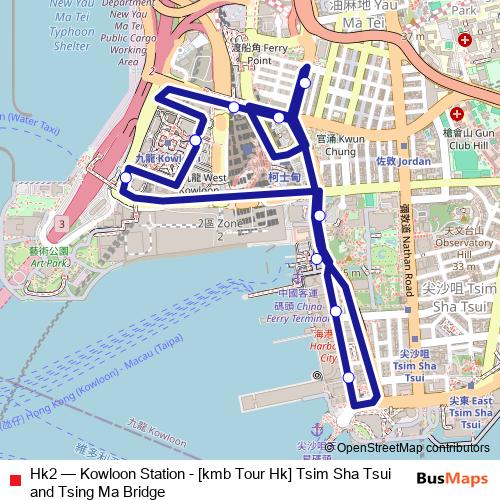Hk2 bus Line Map
