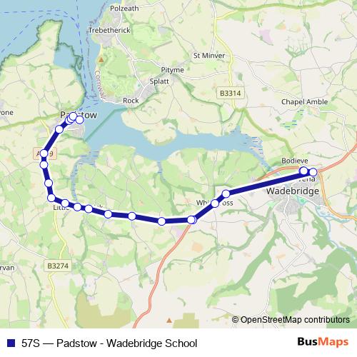 57S bus Line Map
