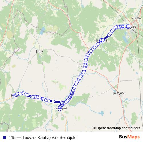 115 bus Line Map
