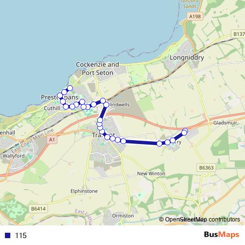 115 bus Line Map