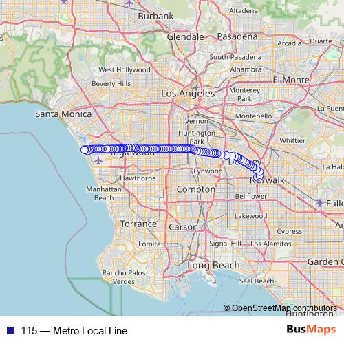 115 bus Line Map