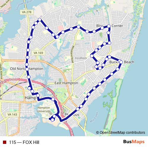 115 bus Line Map