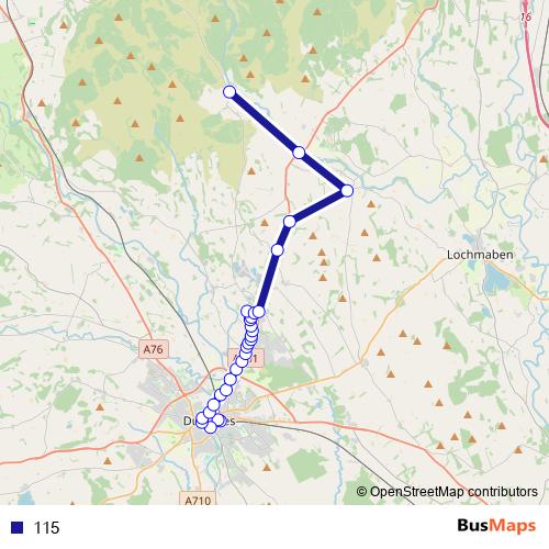 115 bus Line Map