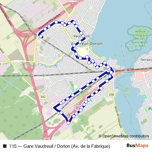 115 bus Line Map