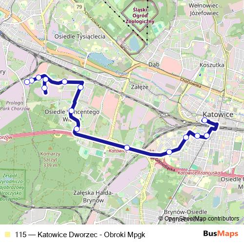 115 bus Line Map