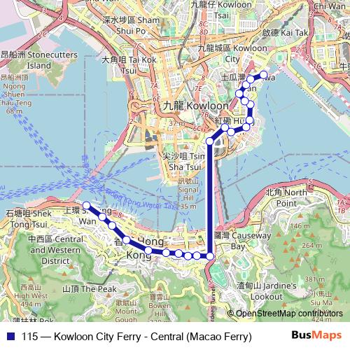 115 bus Line Map
