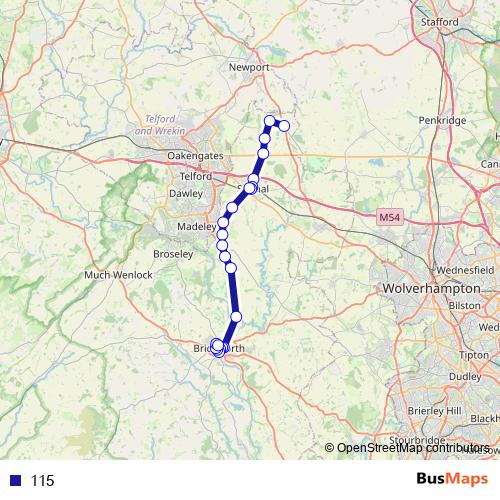115 bus Line Map