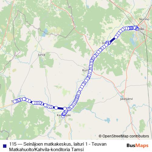 115 bus Line Map