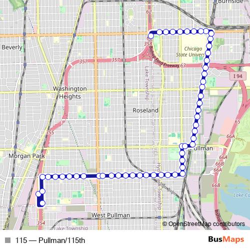 115 bus Line Map